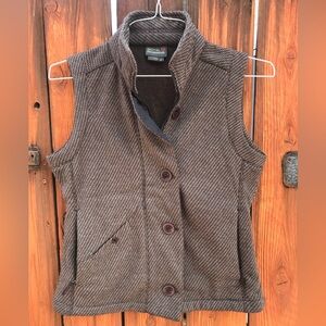 Royal Robbins Brown Houndstooth Button-Up/Zipper Vest